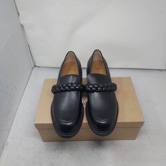 Christian Louboutin  MENS Black Leather Braid Urbino Loafer main image 6